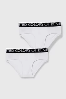 Majtki dla dzieci - United Colors of Benetton slipy dziecięce 2-pack kolor biały - grafika 1