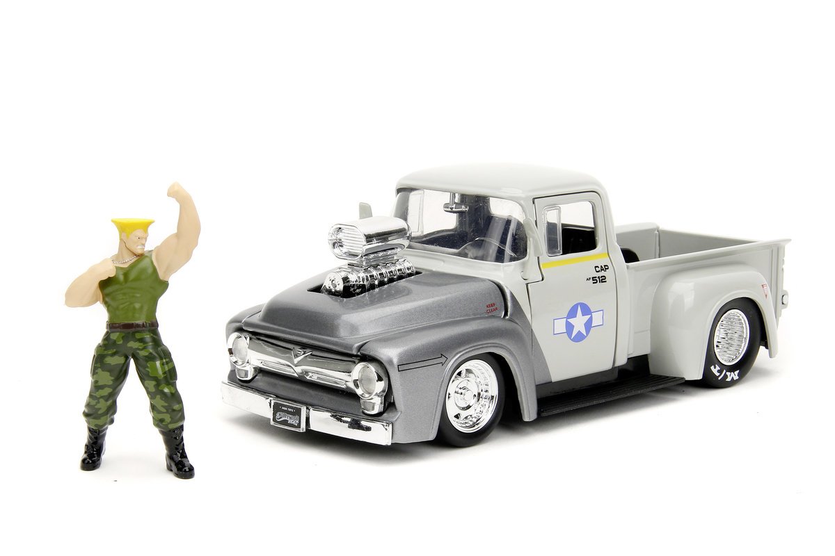JADA STREET FIGHTER 1956 FORD F-100 + FIGURKA GUILE 1:24 5057