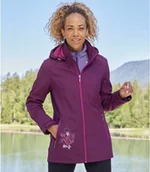 Kurtki damskie - Kurtka Softshell z kapturem podszyta polarem Kobieta Atlas For Men - Kolor : Fioletowy - Rozmiar : 44/46 - miniaturka - grafika 1