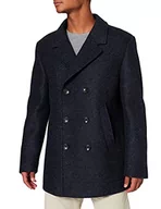 Apaszki i szaliki męskie - Bugatti Męski płaszcz z wełny kominka, granatowy, 56 - miniaturka - grafika 1