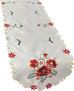 Obrusy i serwetki - Bieżnik z haftem, 40x160, biały w kwiaty, OH-246-A - miniaturka - grafika 1