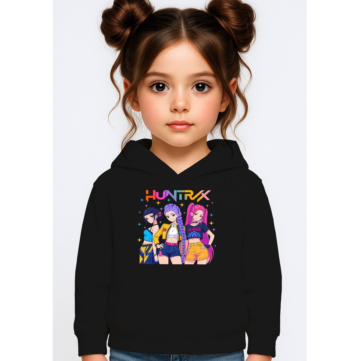 BLUZA DZIECIĘCA KPOP DEMON HUNTERS HUNTRIX 134-140 Z KAPTUREM BAWEŁNIANA