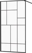 Mexen Kioto ścianka prysznicowa 80 x 200 cm, transparent/czarny wzór 8 mm, czarny - 800-080-101-70-78