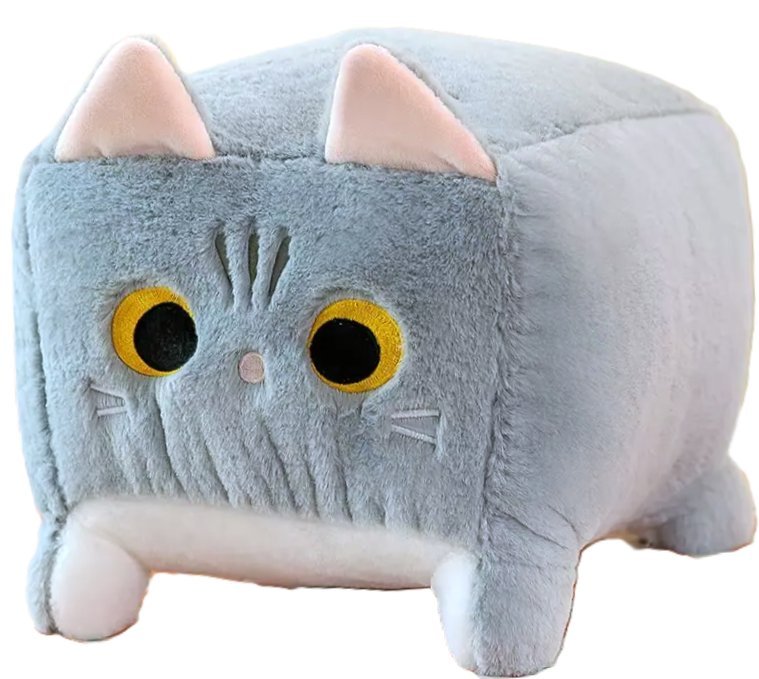 MASKOTKA KOT KWADRATOWY KOTEK PLUSZOWY ZABAWKA 30cm
