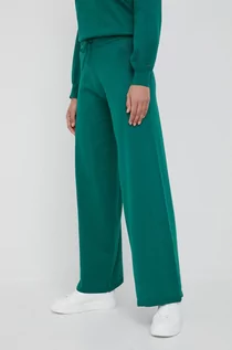 Spodnie damskie - Tommy Hilfiger spodnie damskie kolor zielony proste high waist - grafika 1