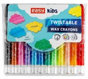 Przybory szkolne - Easy Stationery Kredki świecowe wykręcane 12 kolorów EASY - Easy Stationery - miniaturka - grafika 1