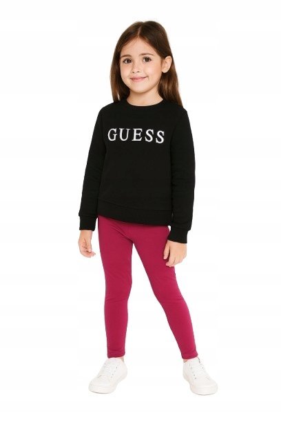 GUESS LEGGINSY DZIEWCZĘCE BAWEŁNIANE FUKSJA GŁADKIE 112-118 GNA