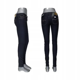 Damskie jeansy Replay Luz -Skinny- granatowe rurki niski stan oryg. W26/L32 - Spodnie damskie - miniaturka - grafika 1