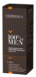 Dermika 100% For Men Silnie Nawilżający Krem Rewitalizujący 30+ krem do twarzy 50ml - Kosmetyki do pielęgnacji twarzy męskie - miniaturka - grafika 1