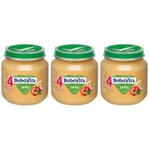 BoboVita Jabłko po 4 miesiącu Zestaw 3 x 125 g - Desery dla dzieci - miniaturka - grafika 1