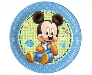 Procos Talerzyki papierowe, Mickey Baby, 23 cm, 8 sztuk - Urodziny dziecka - miniaturka - grafika 1