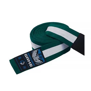 Pas do BJJ dla dzieci Groundgame zielony z białą belką - Kimona, stroje i obuwie - miniaturka - grafika 1