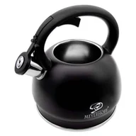 Czajniki na gaz - Czajnik stalowy Czarny 1,8 L z gwizdkiem - miniaturka - grafika 1