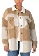 Koszulki i topy damskie - Timezone Damska koszulka Check Heavy Overshirt, beżowy lumbercheck, XS - miniaturka - grafika 1