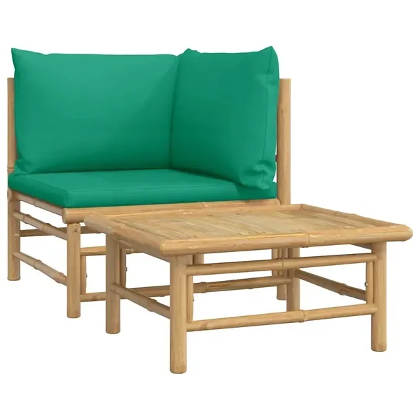 Zestaw Wypoczynkowy do Ogrodu z Bambusa: Sofa 69x69x65cm, Stolik 65x55x30cm