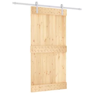 Drzwi przesuwne z osprzętem, 100x210 cm, lite drewno sosnowe Lumarko! - Drzwi wewnętrzne - miniaturka - grafika 3