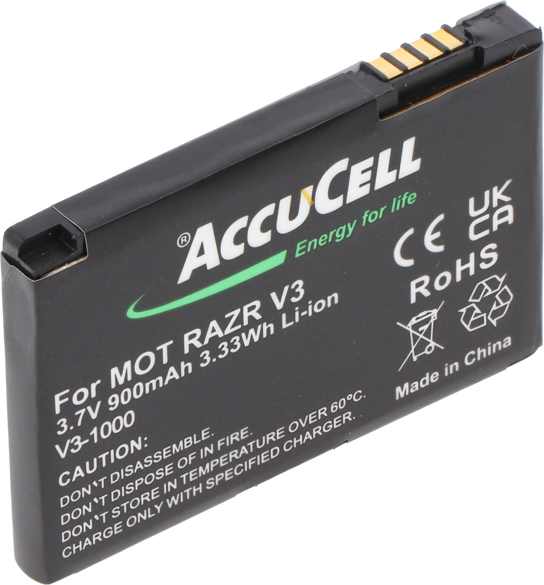 Akumulator AccuCell pasujący do Motorola V3 Razr, PEBL SNN5696, BA700, 900mAh
