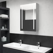 Szafki łazienkowe - vidaXL Szafka łazienkowa z lustrem i LED szarość betonu 50x13x70 cm 326495 - miniaturka - grafika 1