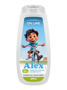 ON LINE KIDS Alex 3w1 Szampon, żel, płyn do kąpieli - Apple 400 ml - Kosmetyki kąpielowe dla dzieci - miniaturka - grafika 1