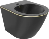 Bidety - Mexen Lena bidet wiszący, czarny mat/złoty linia - 35224875 - miniaturka - grafika 1