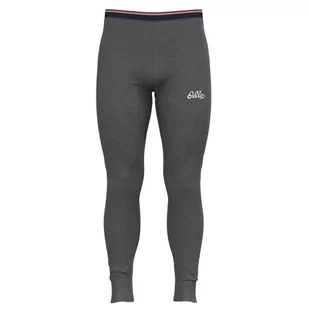 ODLO Męskie legginsy Bl Bottom Long Active Warm Originals Eco szary Steel Grey Melange XXL 159302 - Legginsy - miniaturka - grafika 1