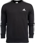 Bluzy męskie - Adidas Bluza męska adidas Essentials French Terry 3-Stripes czarna IC9317 S - miniaturka - grafika 1