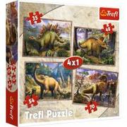 Puzzle - Trefl Puzzle 4w1 Wyjątkowe dinozaury - miniaturka - grafika 1