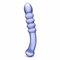 Dilda analne - glas Glas - Purple Rain Ribbed Glass Dildo - miniaturka - grafika 1