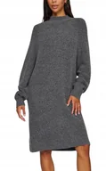 Sukienki - VILA SZARA SWETERKOWA SUKIENKA Z DŁUGIM RĘKAWEM I GOLFEM S JPA - miniaturka - grafika 1