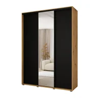 Szafy - Minio go for it, Szafa z drzwiami przesuwnymi Vado, 180 x 45 cm, dąb artisan/czarny/czarny - miniaturka - grafika 1