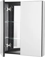 Szafki łazienkowe - Szafka łazienkowa z lustrem 66x76 cm aluminiowa 2 półki regulowane wisząca - miniaturka - grafika 1