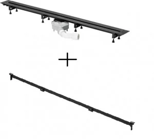 VIEGA 721671 + 711870 721671 + 711870 - Advantix Vario-odpływ liniowy - korpus + Ruszt CZARNY - Odpływy liniowe - miniaturka - grafika 1