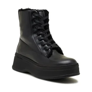 Calvin Klein Skórzane botki na platformie - Botki damskie - miniaturka - grafika 1