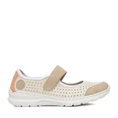 Półbuty damskie - Półbuty Rieker CEO-L32B5-81 Écru - miniaturka - grafika 1