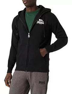 Lonsdale Męska bluza z kapturem Annalong, czarny/biały, L - Bluzy męskie - miniaturka - grafika 1