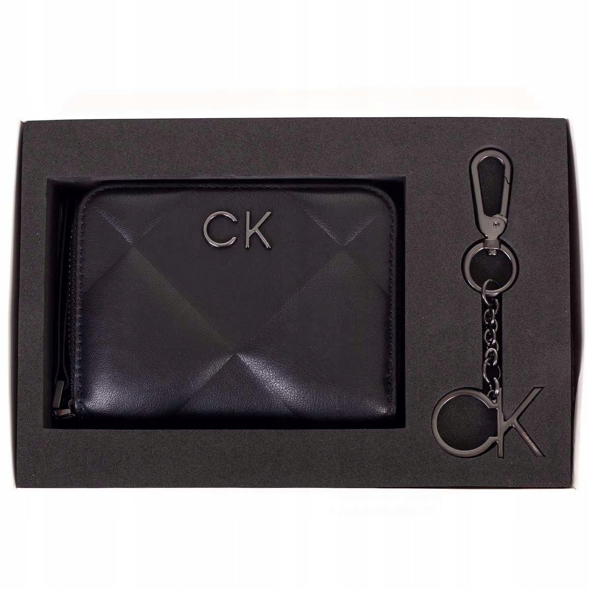 Calvin klein zestaw portfel damski + brelok giftbox