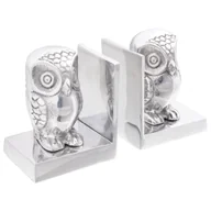 Podpórki do książek - vidaXL Podpórka Zestaw 2 Srebrna Aluminium 7 x 9 x 11 cm - miniaturka - grafika 1