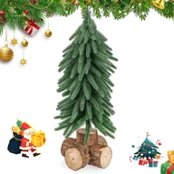 Choinki - 40 cm sztuczna choinka mała, mini choinka jodłowa do dekoracji stołu z podstawą z litego drewna, choinka bożonarodzeniowa, sztuczna jodła 200 gałęzi PE igły zielone do domu biura - miniaturka - grafika 1