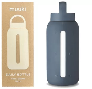 Muuki Butelka Motywacyjna Na Wodę, Szklana, 720ml Smoke Grey - Shakery i bidony sportowe - miniaturka - grafika 1