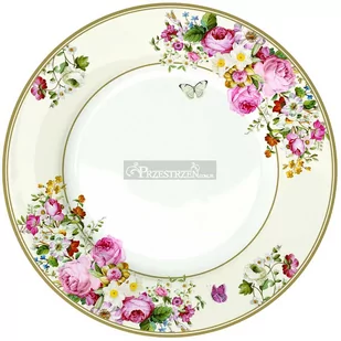 PORCELANOWY PŁASKI TALERZ OBIADOWY - BLOOMING OPULENCE 27 cm (1359 BLOC) - Talerze - miniaturka - grafika 1