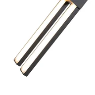 Lampy ogrodowe - QAZQA Nowoczesny kinkiet zewnętrzny czarny z 2-punktowymi diodami LED IP54 - Jamal - miniaturka - grafika 1