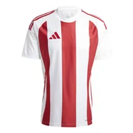 Koszulki sportowe męskie - Męska Koszulka z krótkim rękawem ADIDAS STRIPED 24 JSY IW2142 – Biały - miniaturka - grafika 1