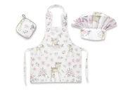 Pozostałe akcesoria dla plastyków - Zestaw małego kucharza BAWEŁNA 100% SŁODKA SARENKA RÓŻ - miniaturka - grafika 1