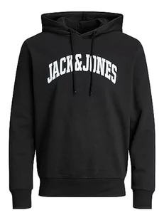 JACK & JONES Męska bluza z kapturem JPRBLUBOOSTER Sweat Hood JAN23, czarna, XXL, czarny, XXL - Bluzy męskie - miniaturka - grafika 1