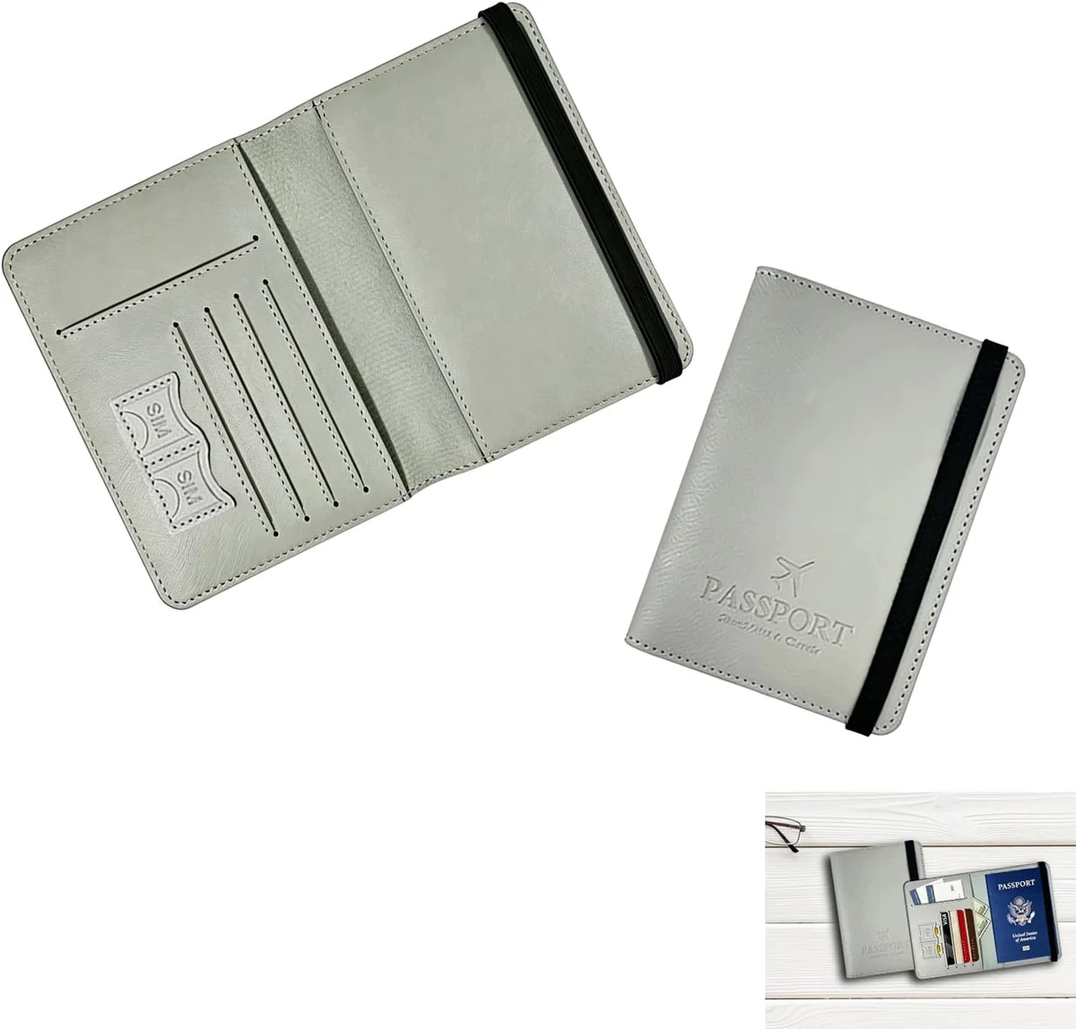 UCHWYT NA PASZPORT 1 SZTUKA ETUI PODRÓŻNE KARTY DOKUMENTY UNISEX