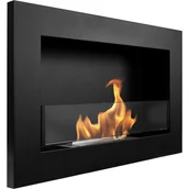 Biokominki - Biokominek 650 x 400 mm Slim czarny mat z szybą - miniaturka - grafika 1