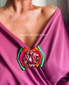 Broszki - Brosza z Ogromnym Różowym kryształem Exclusive 1 szt NEW - miniaturka - grafika 1