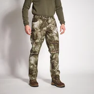 Odzież trekkingowa męska - Spodnie myśliwskie Solognac 100 camo treemetic polarowe - miniaturka - grafika 1