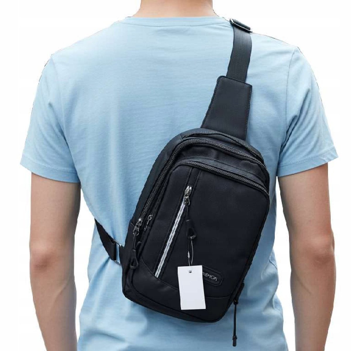 SASZETKA NERKA MĘSKA NA RAMIĘ MAŁY PLECAK MIEJSKI WODOODPORNY z USB Torba