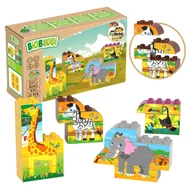 Układanki dla dzieci - Kreatywna Układanka Puzzle Duże Klocki Edukacyjne BiOBUDDi Zwierzęta EKO - miniaturka - grafika 1